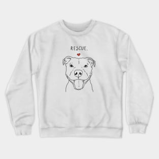 Rescue Love Smiling Pit Bull, Pittie, Pitbull Mom, Dog Lover Crewneck Sweatshirt